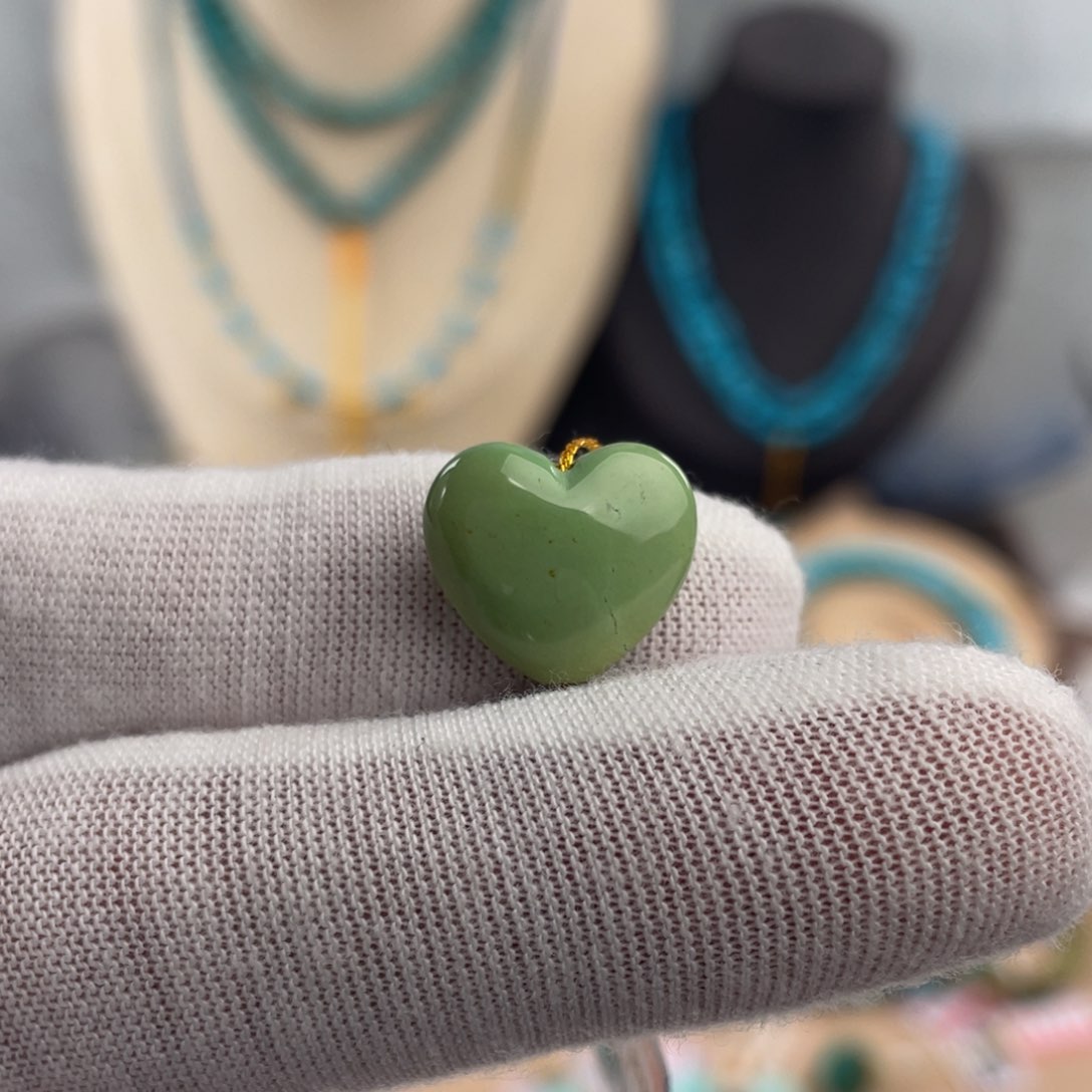 绿松石手链未镶嵌苹果绿爱心