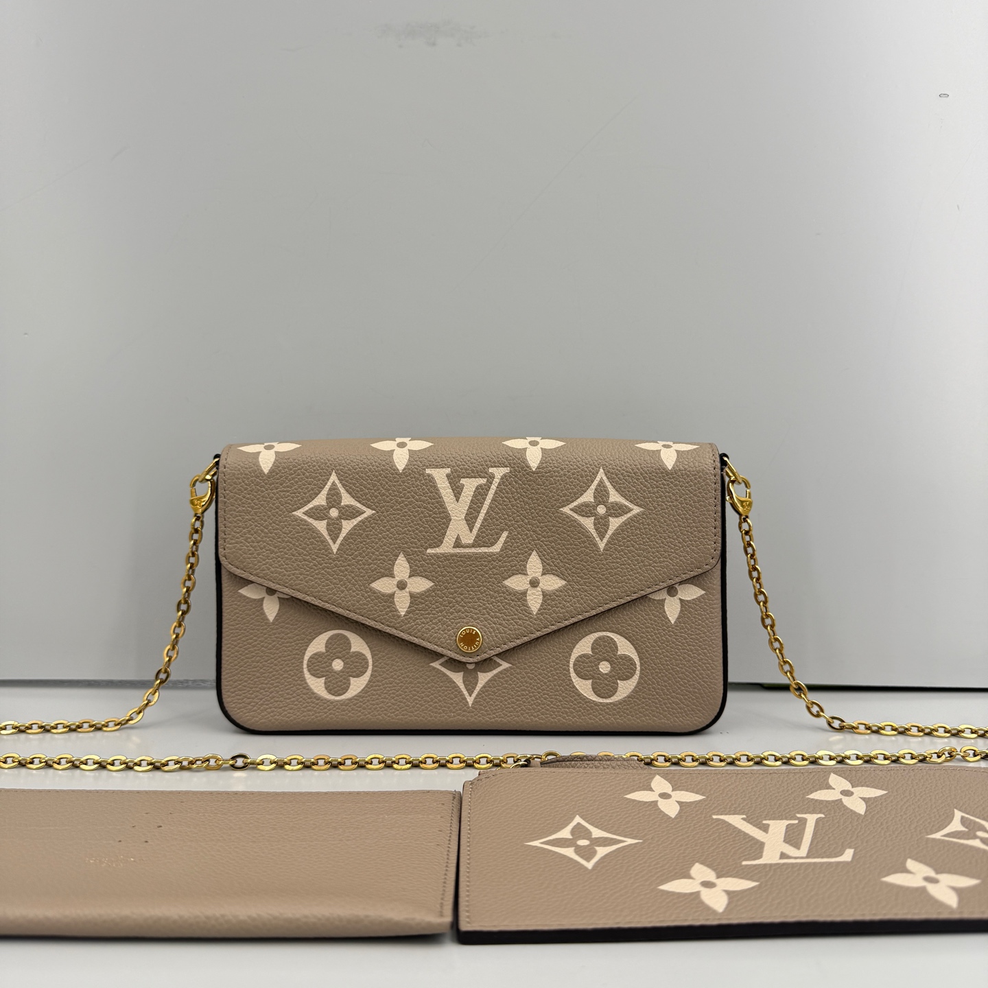 95新 LouisVuitton/路易威登 优选/大象灰三合一链条包21×12×3