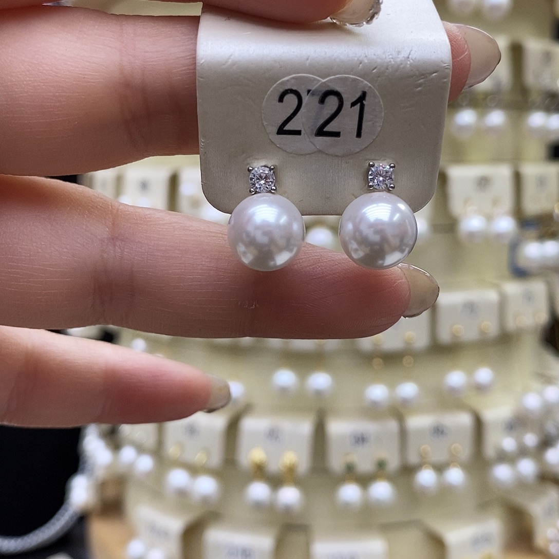 耳饰淡水珍珠银S925镶嵌