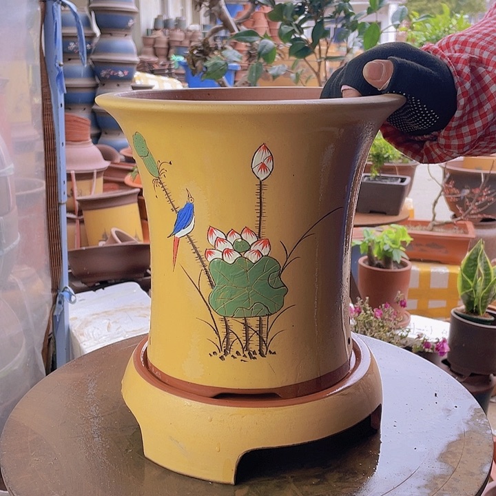 紫砂宜兴紫砂黄荷花大加拖大