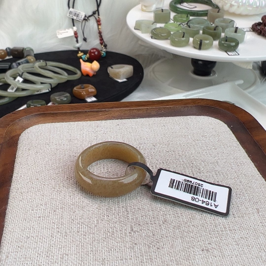 和田玉未镶嵌戒指w11糖色窄轮胎18.1不退换