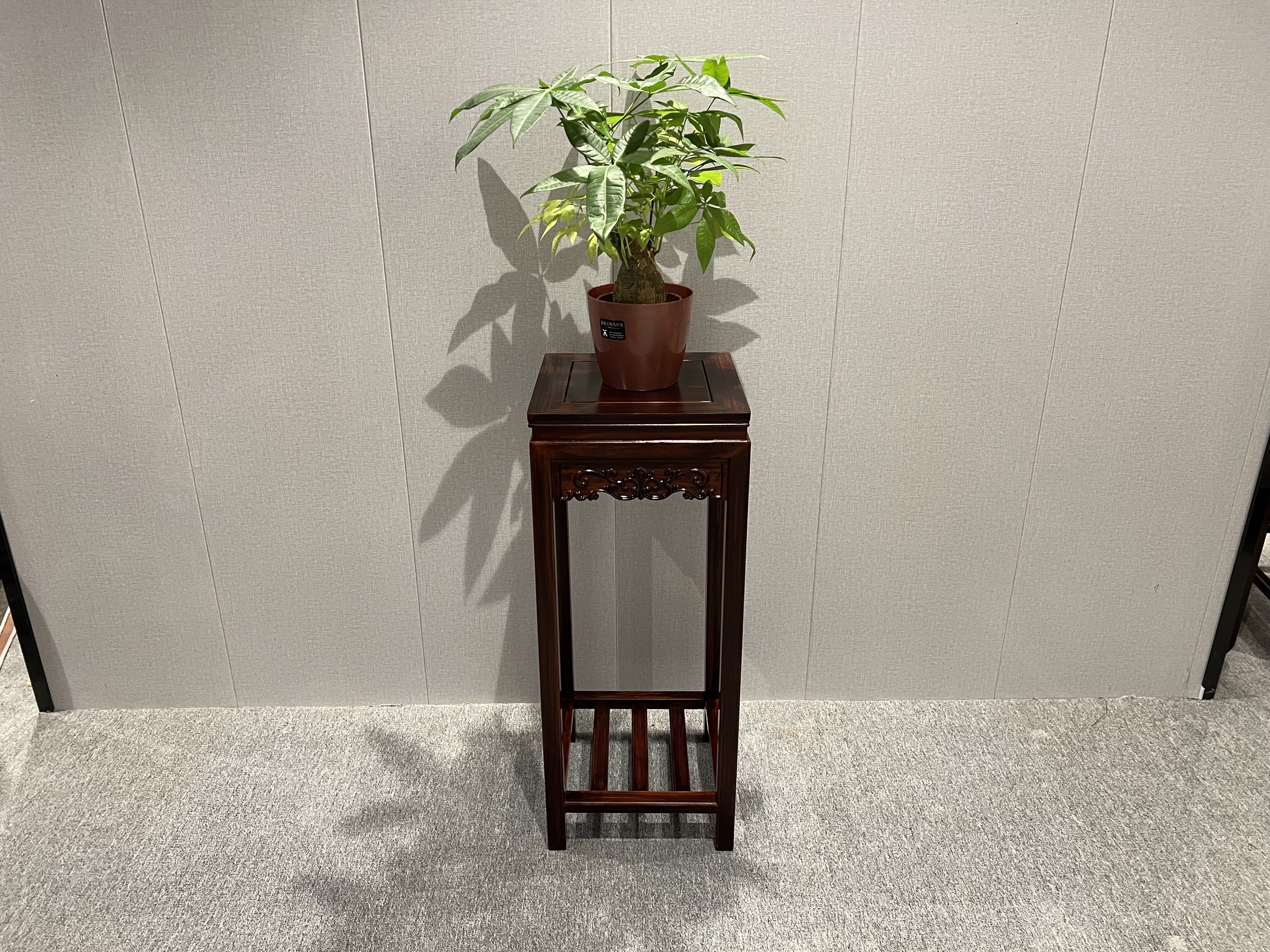 中式洋花全榫卯红木室内盆景置物架家用客厅适用