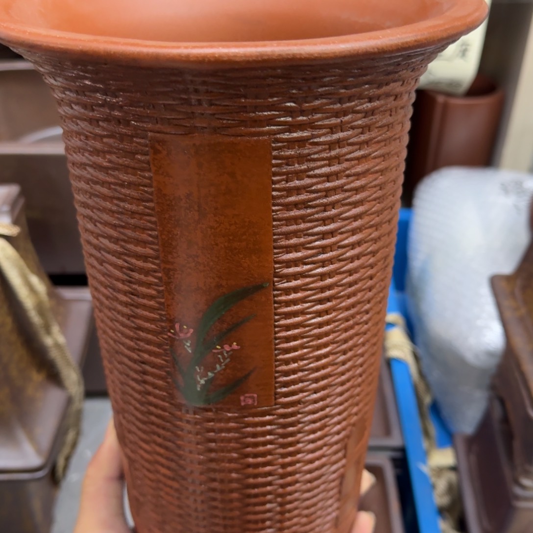 紫砂花盆宜兴紫砂正品14x25