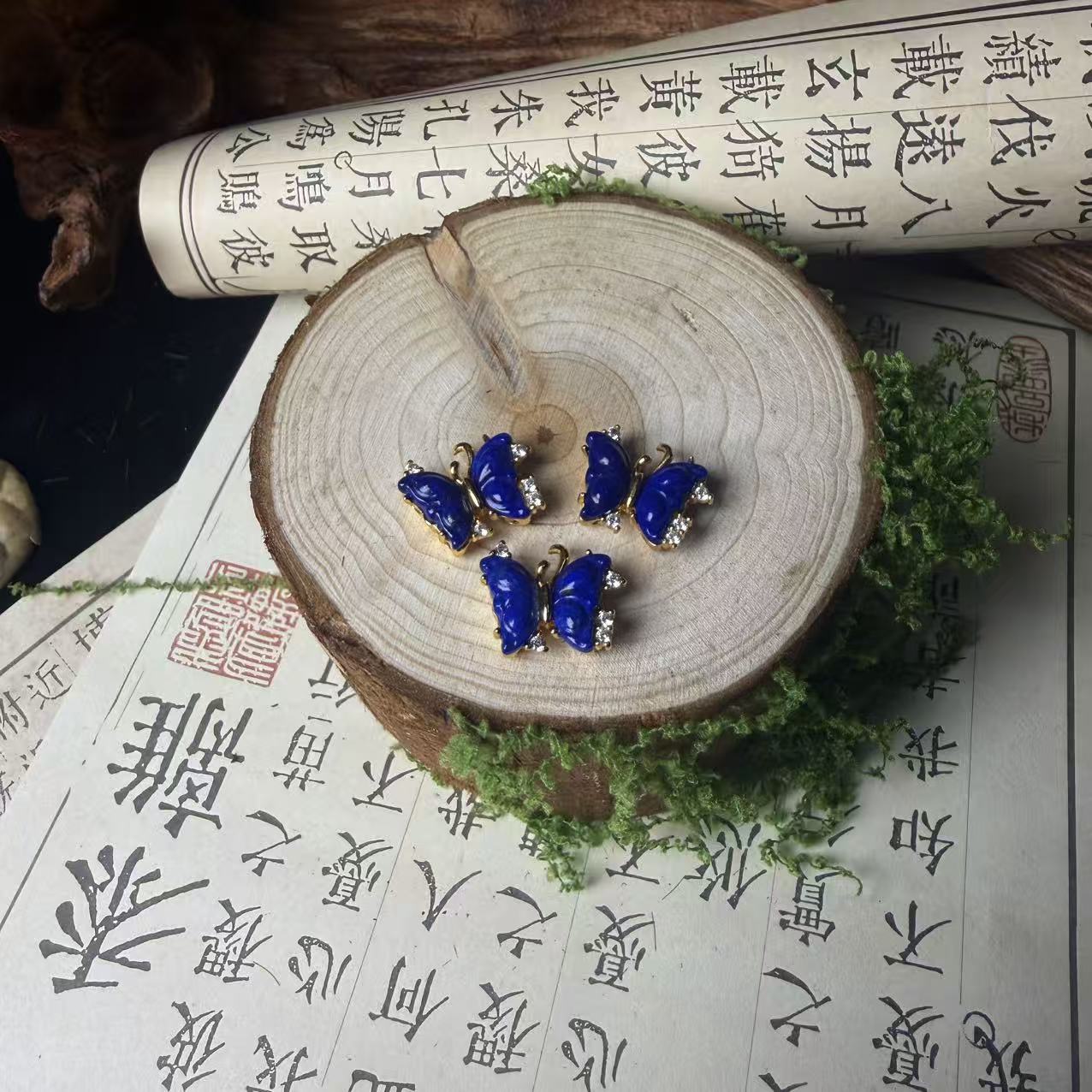 ZBG2964青金石蝴蝶小提溜(珠宝多样性发其一）