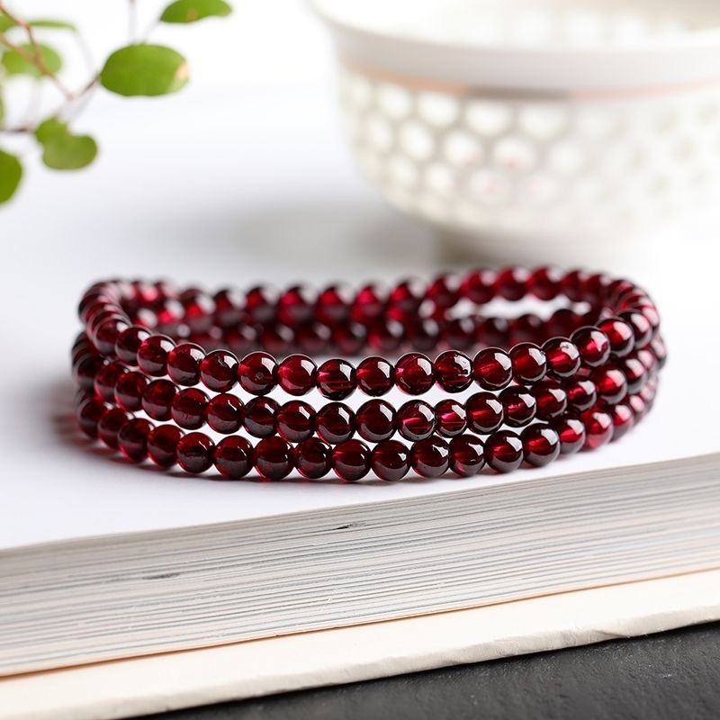 天然石榴石酒红色(毕业级)三圈卡4m