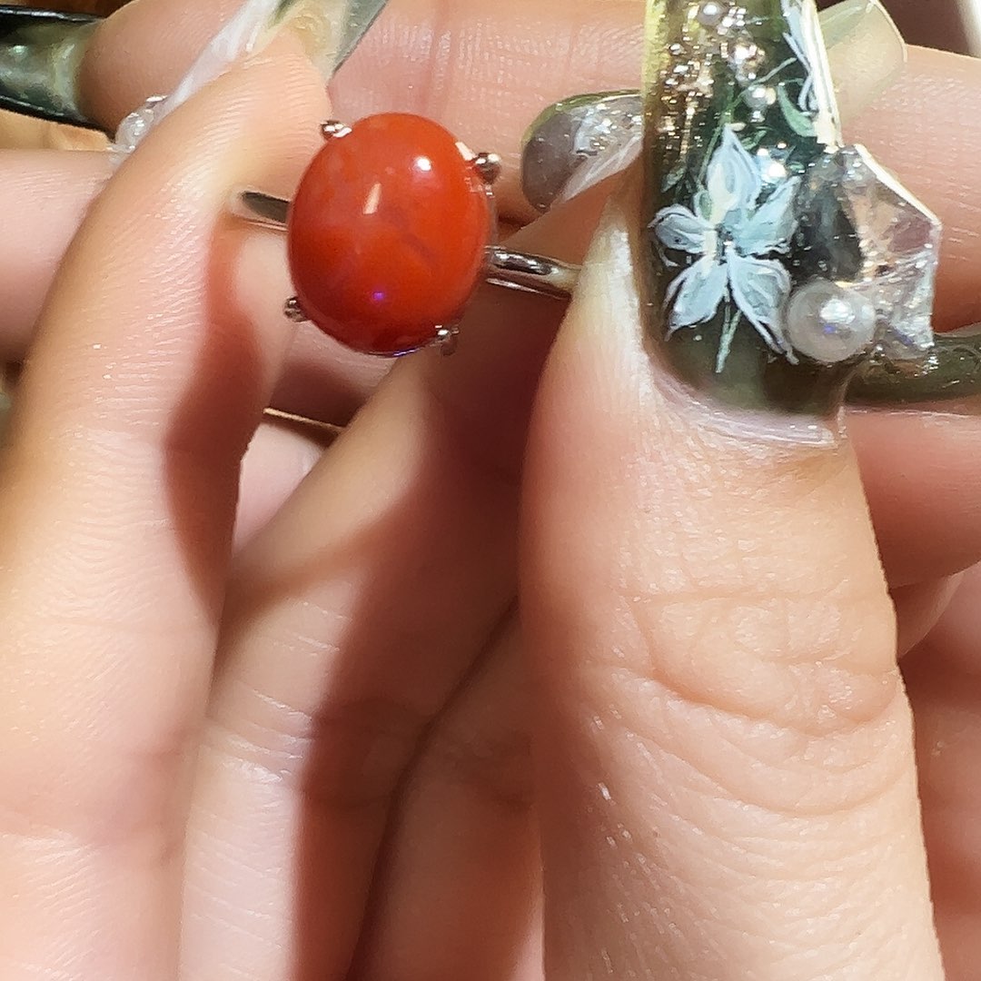 南红玛瑙戒指银S925镶嵌啊啊啊啊啊
