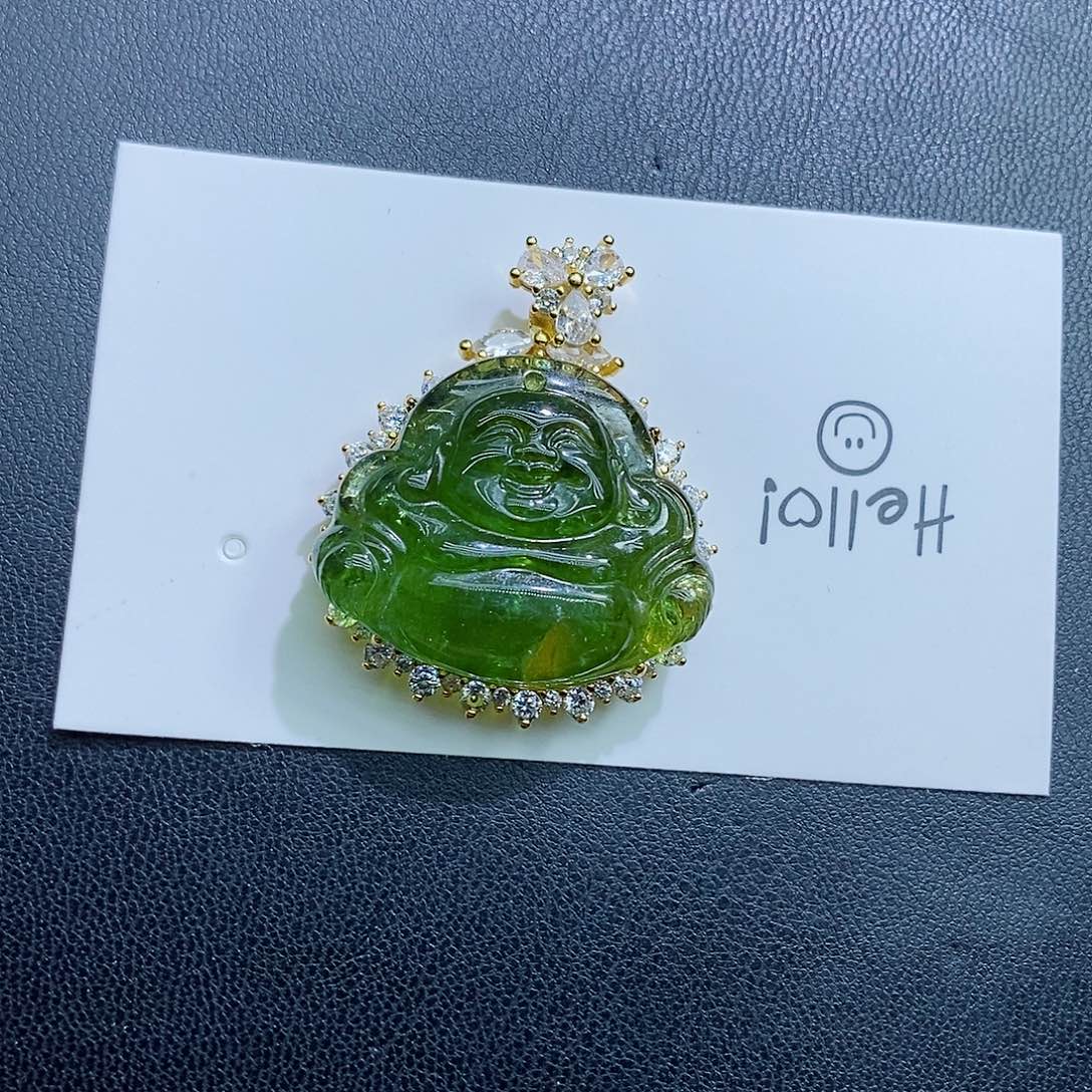 碧玺颈饰未镶嵌碧玺吊坠