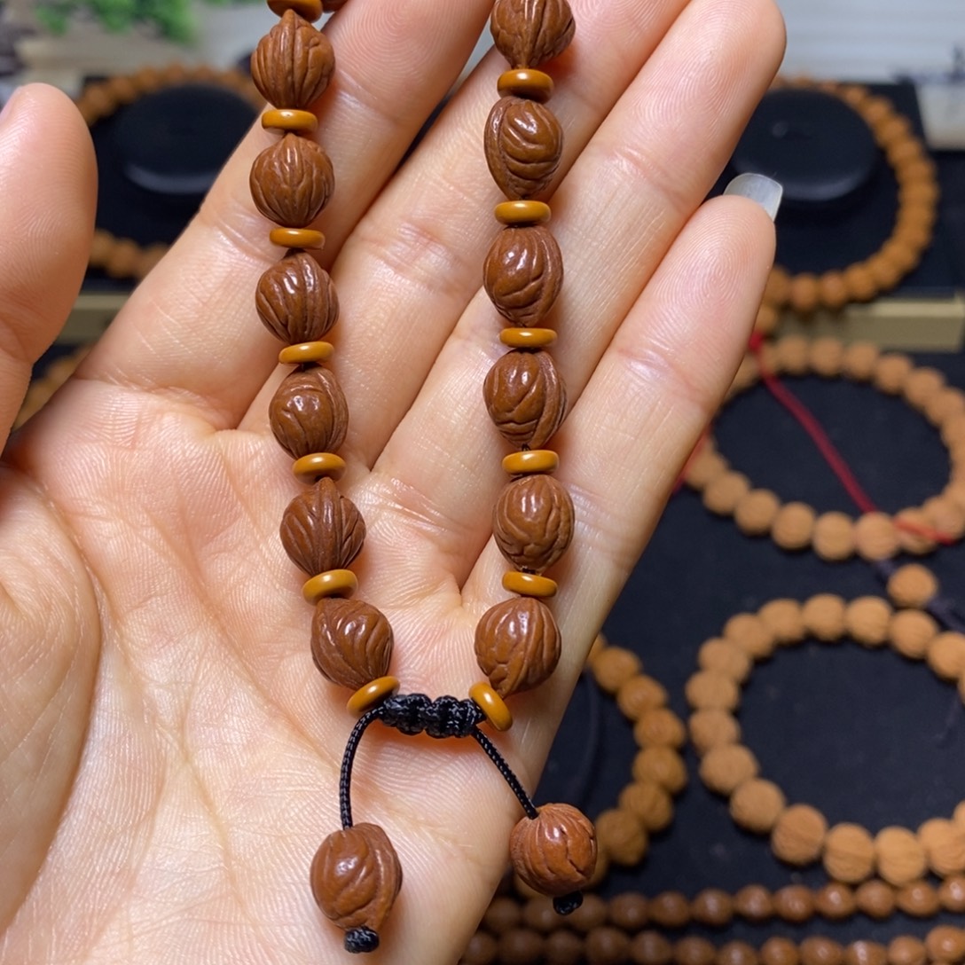 卫***库桃核手串秦岭文玩桃核手串