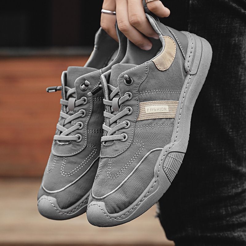 鞋子男冬季透气帆布鞋2025新款男士布鞋韩版潮流百搭休闲板鞋潮鞋