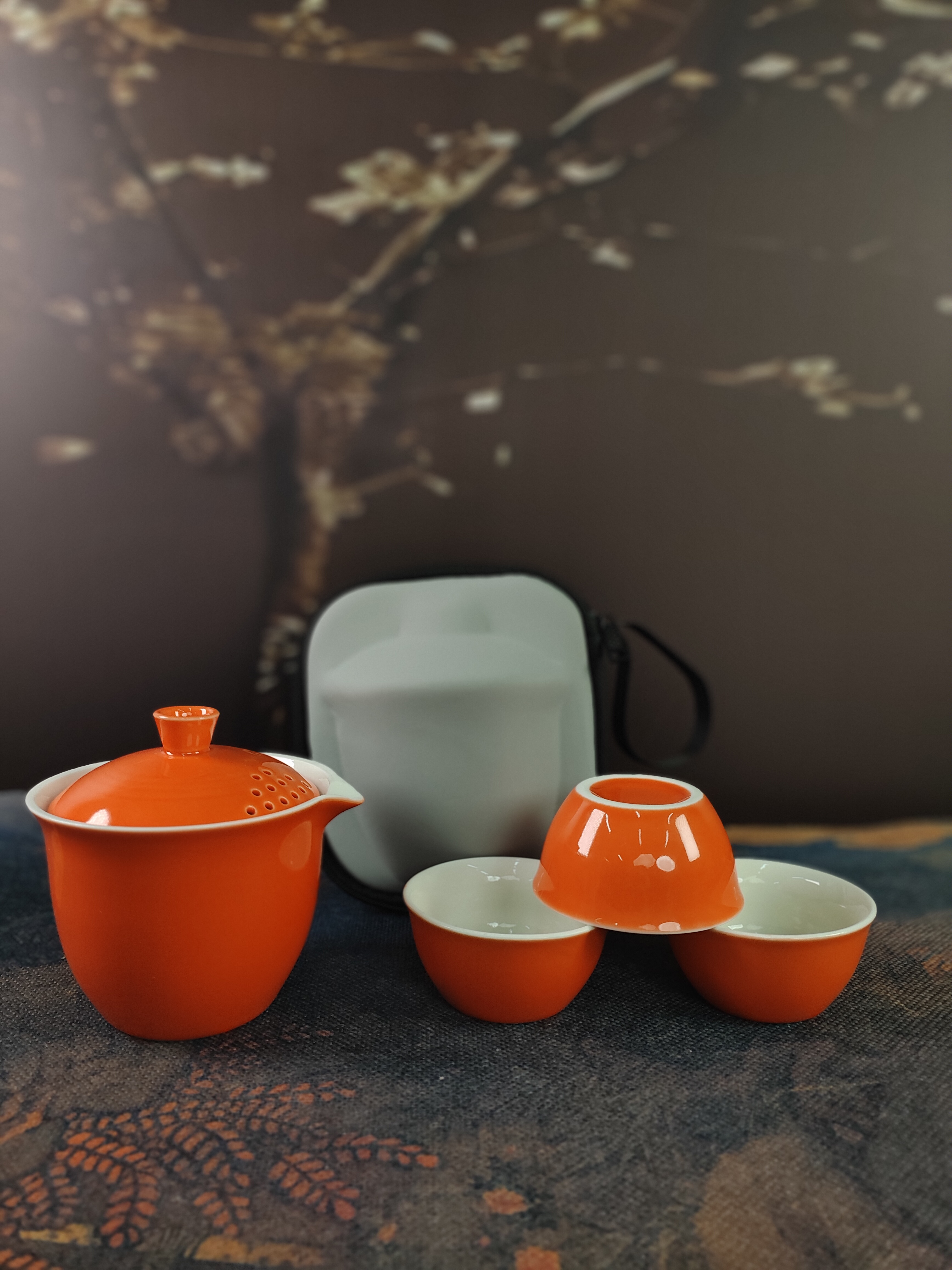 G1219-橘黄手抓壶旅行套SF