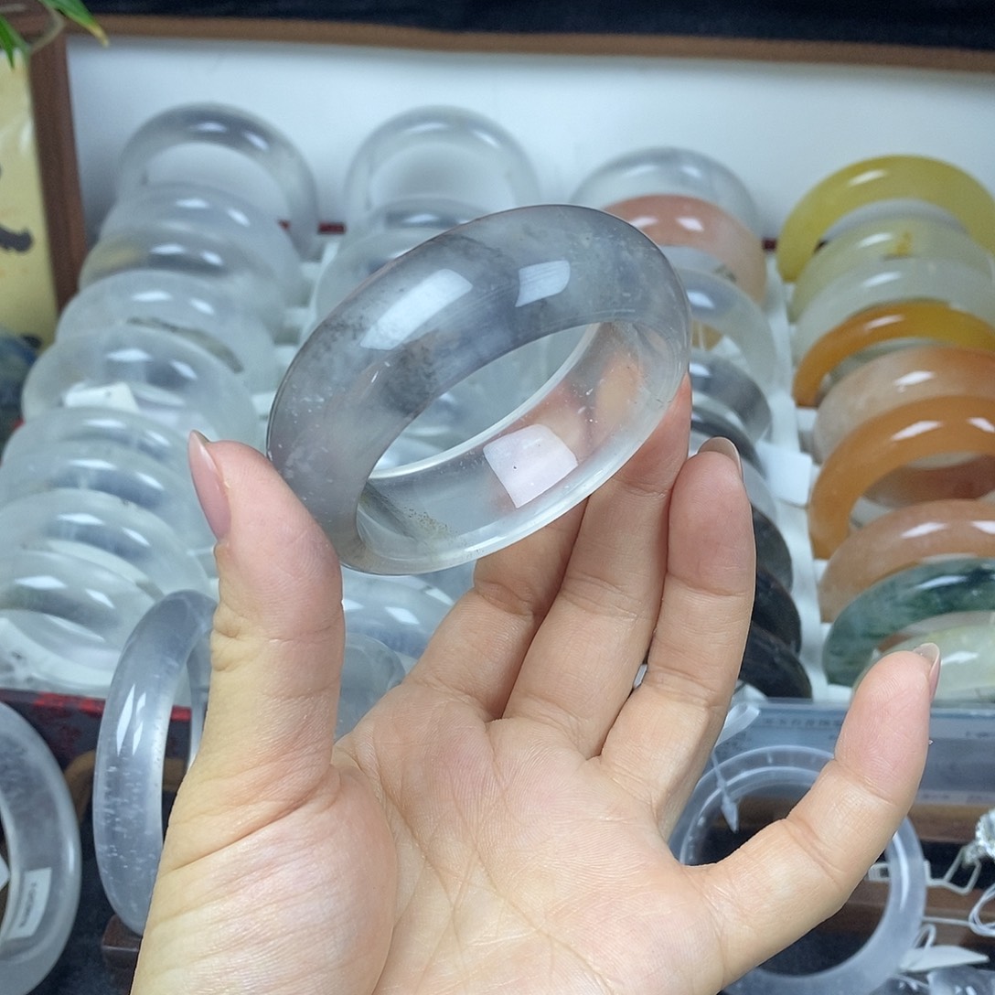 石英质玉未镶嵌手镯50黑钢轮胎5702