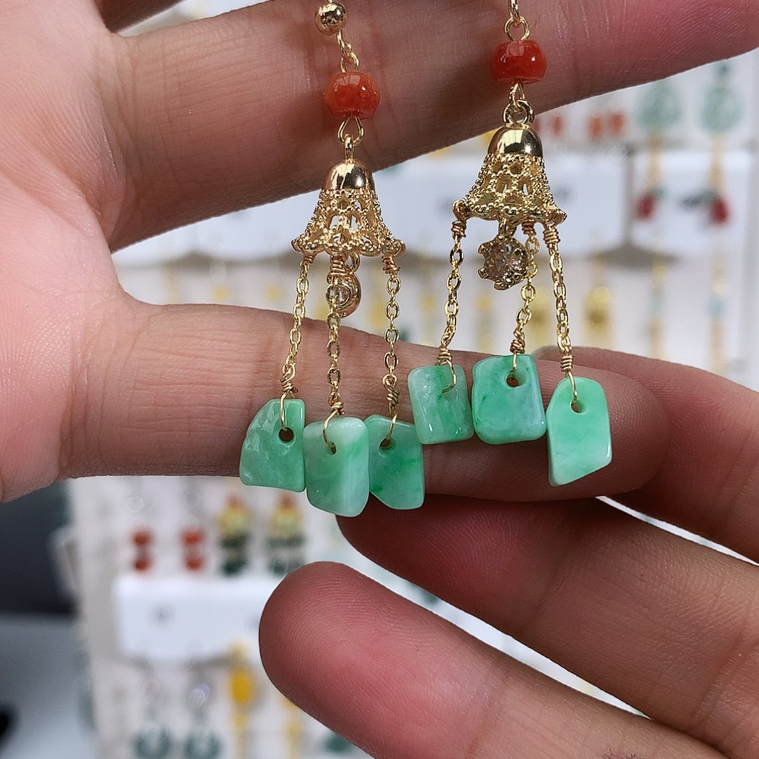 翡翠未镶嵌耳饰22