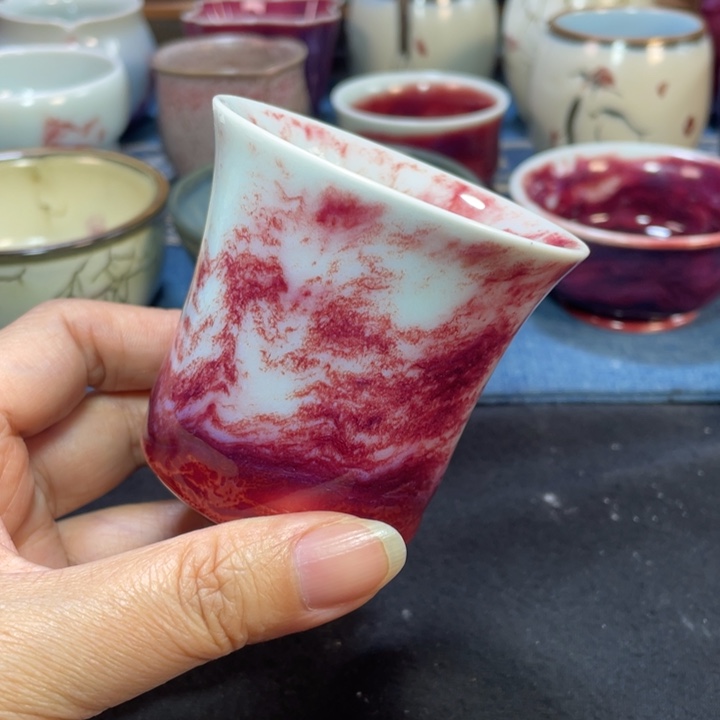 摆件钧瓷玉石釉喇叭杯