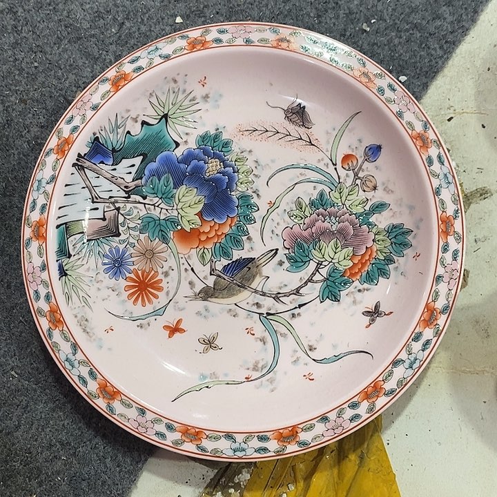 摆件陶7.5寸红稀土花鸟壶承