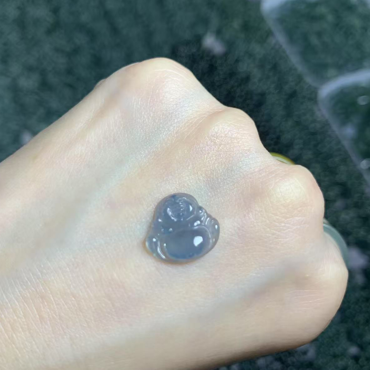 天然翡翠A货高冰佛公吊坠