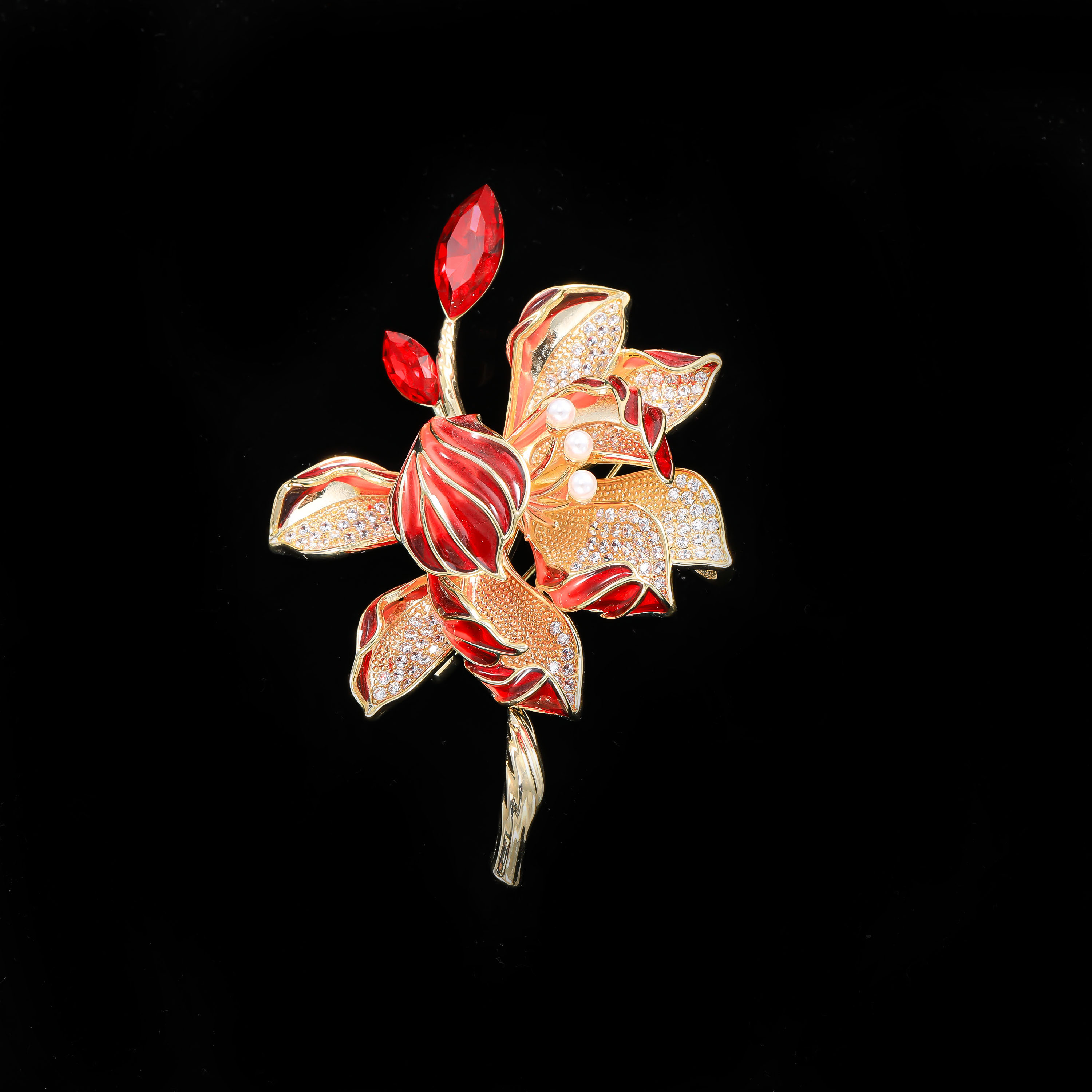 铜合金胸针 ——木木（D137）荷花胸针