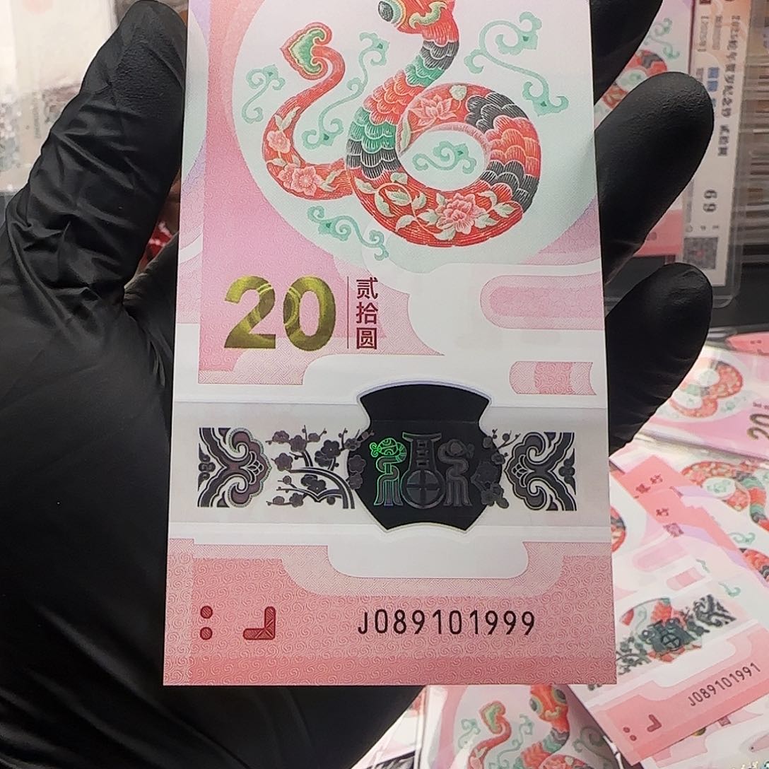 蛇钞单张089101999纸币一张