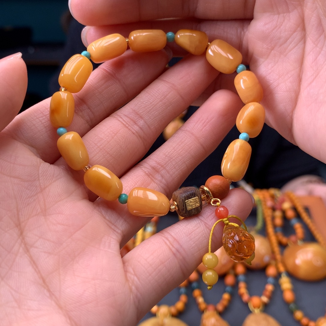 蜜蜡未镶嵌手串天然