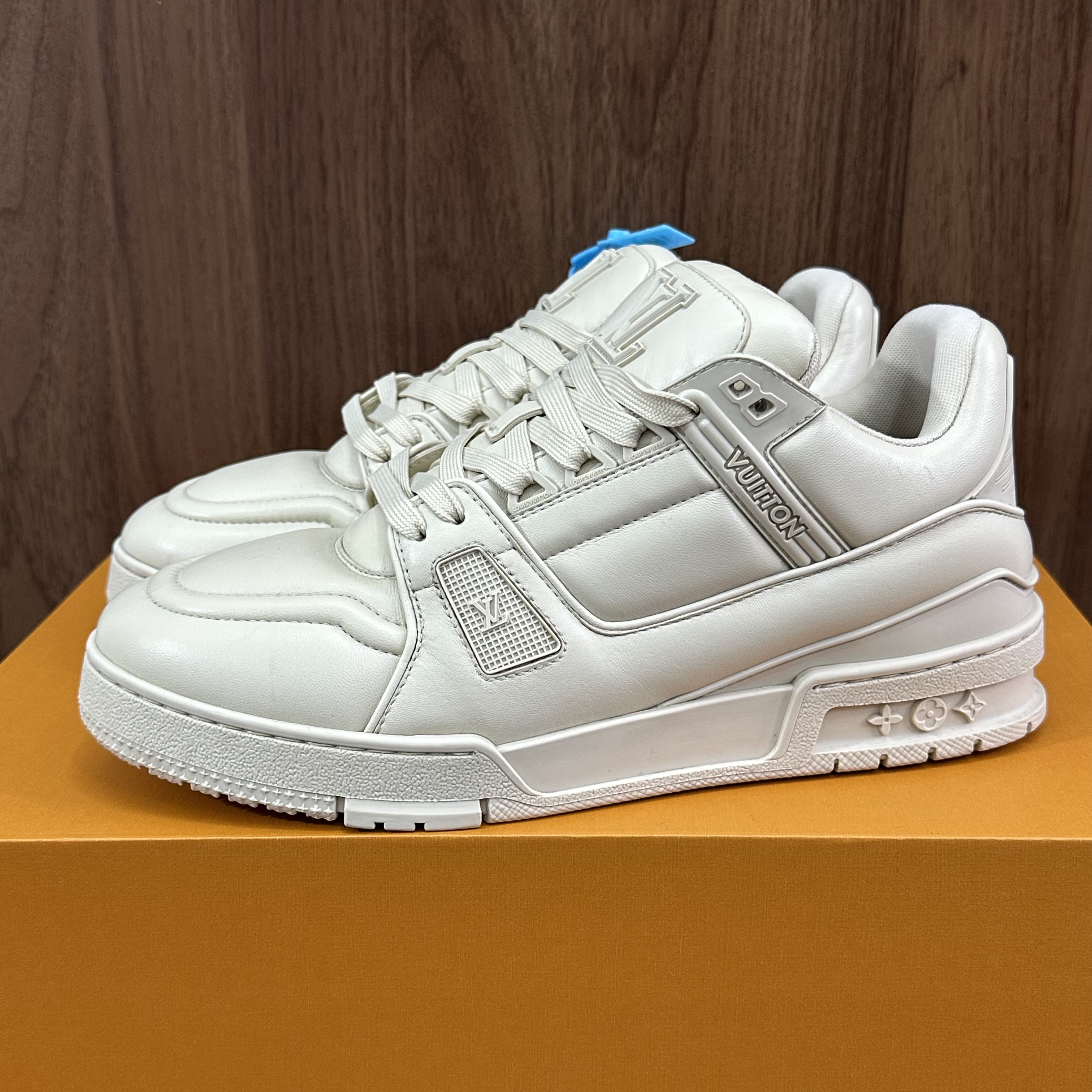 99新 LouisVuitton/路易威登 40码 trainer 米色小胖丁 板鞋