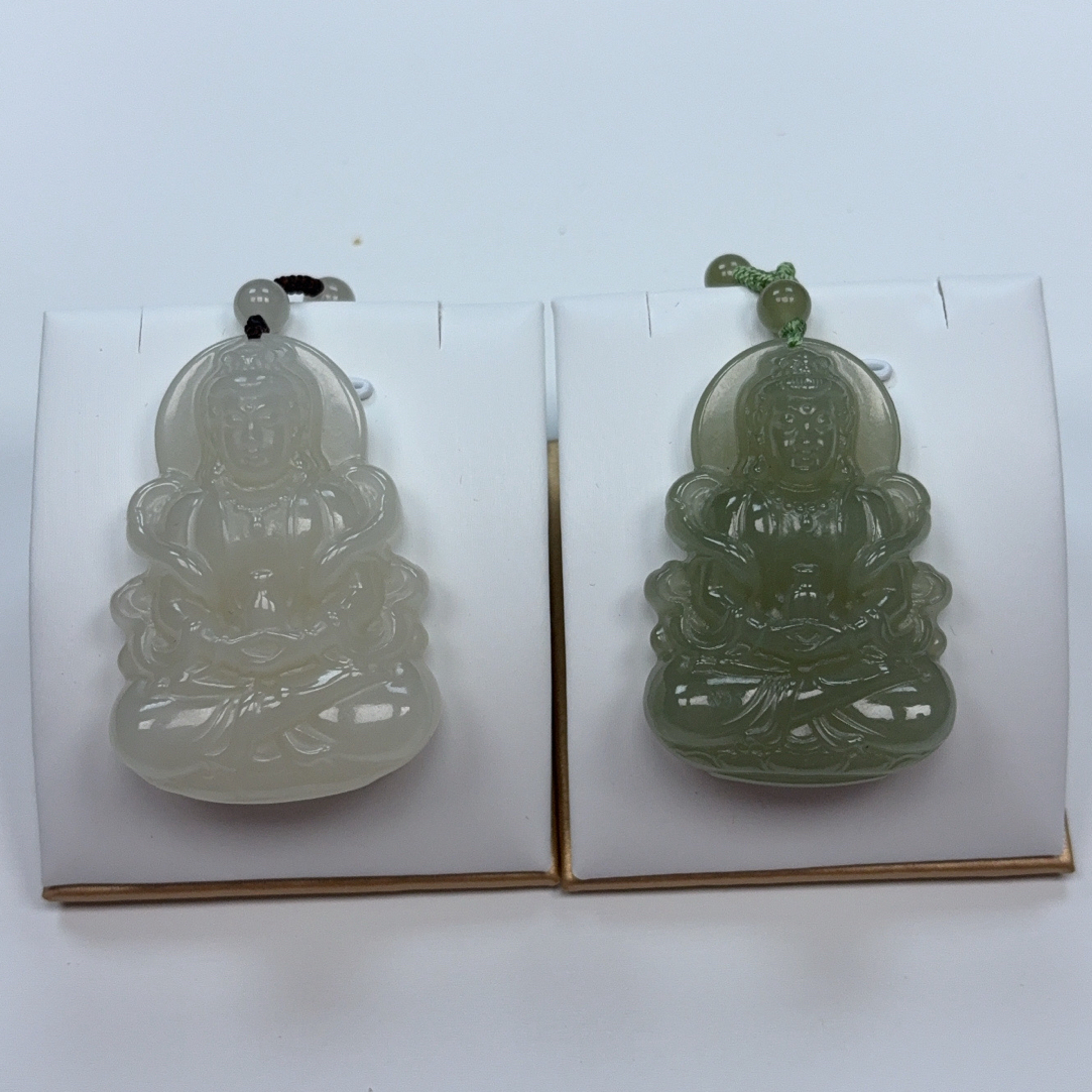 天然和田玉 飘带观音（多样性拍一发一）雕刻精美穿戴百