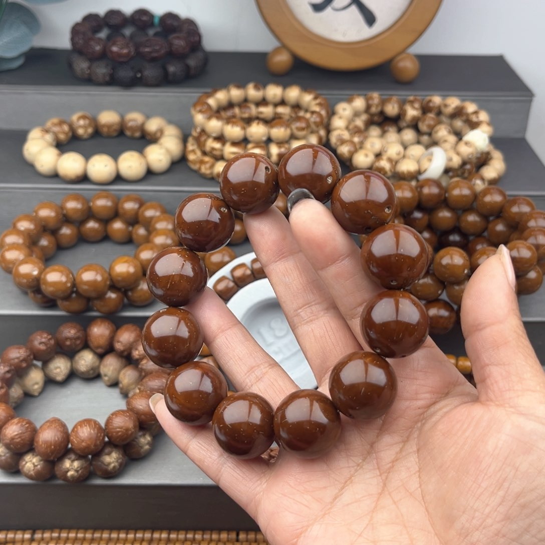 紫金鼠手串半实心光珠20