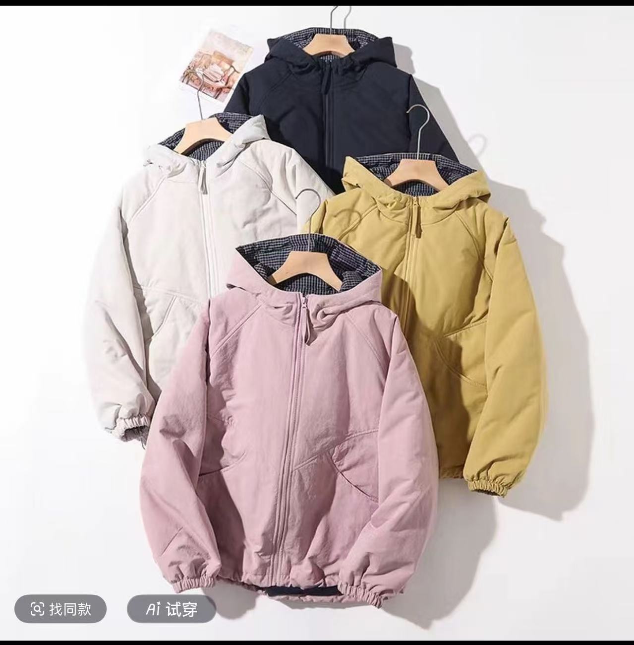 【梵·否】156冬季新款休闲百搭宽松加绒加厚保暖防风连帽棉服