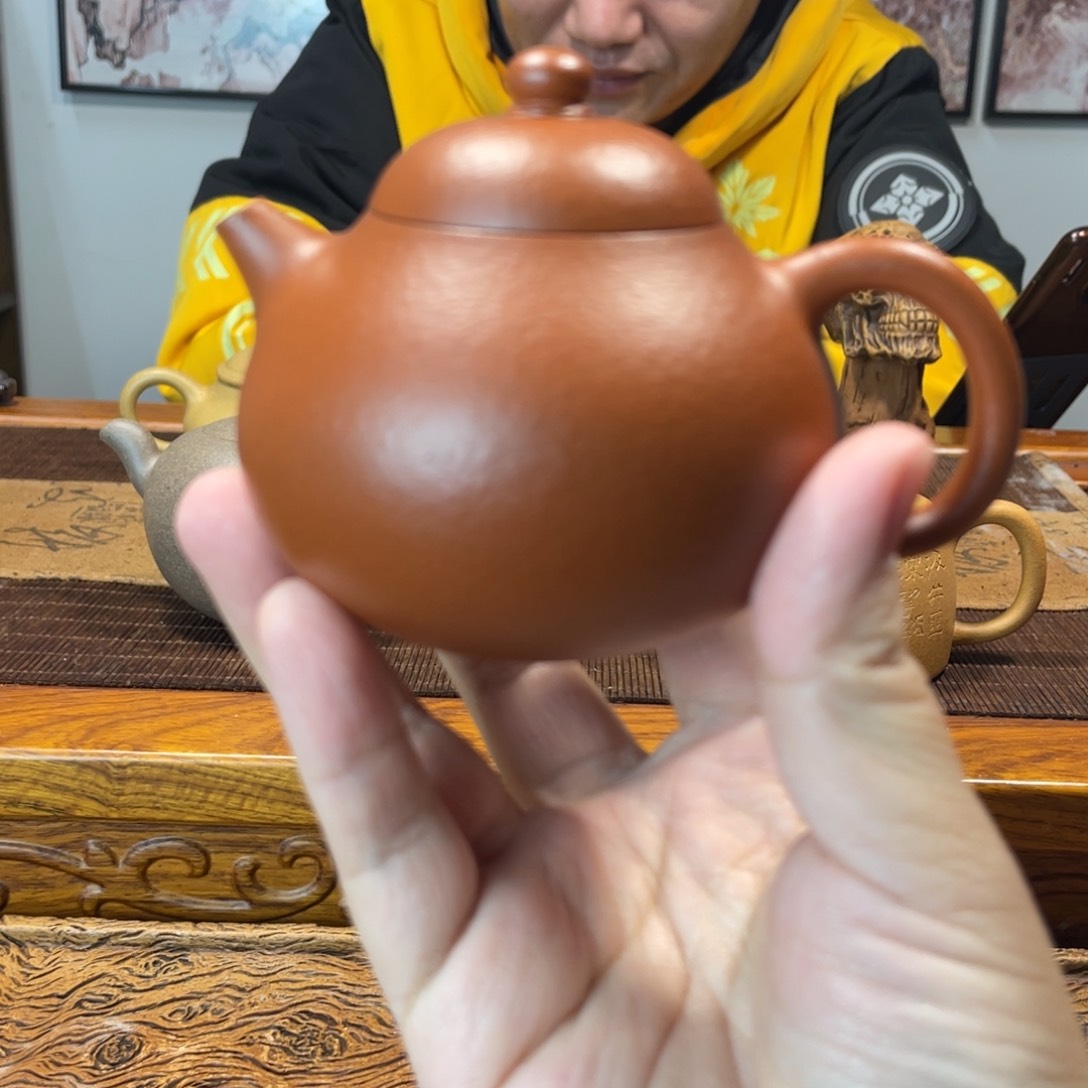 紫砂茶壶小煤窑朱泥文旦微瑕处理