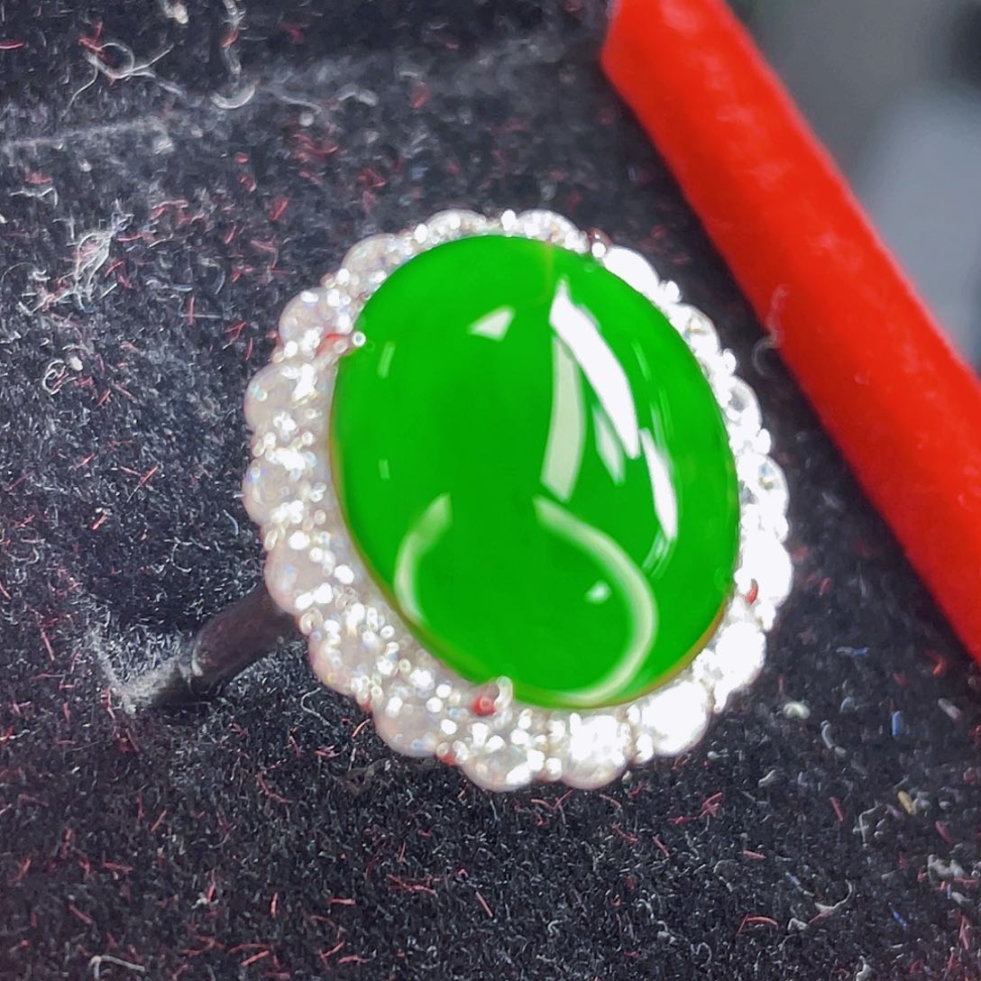翡翠吊坠(不含链)银S925镶嵌
