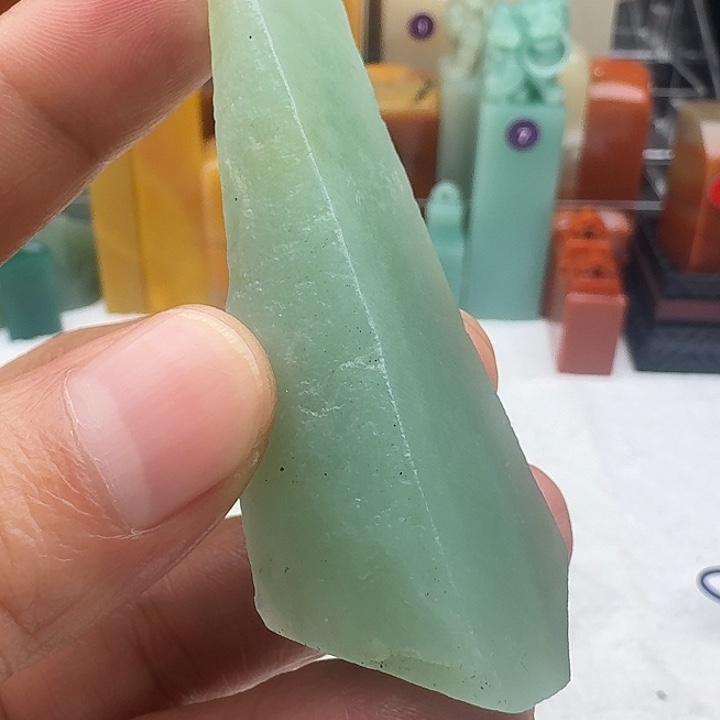 印石寿山石梅子青边角料