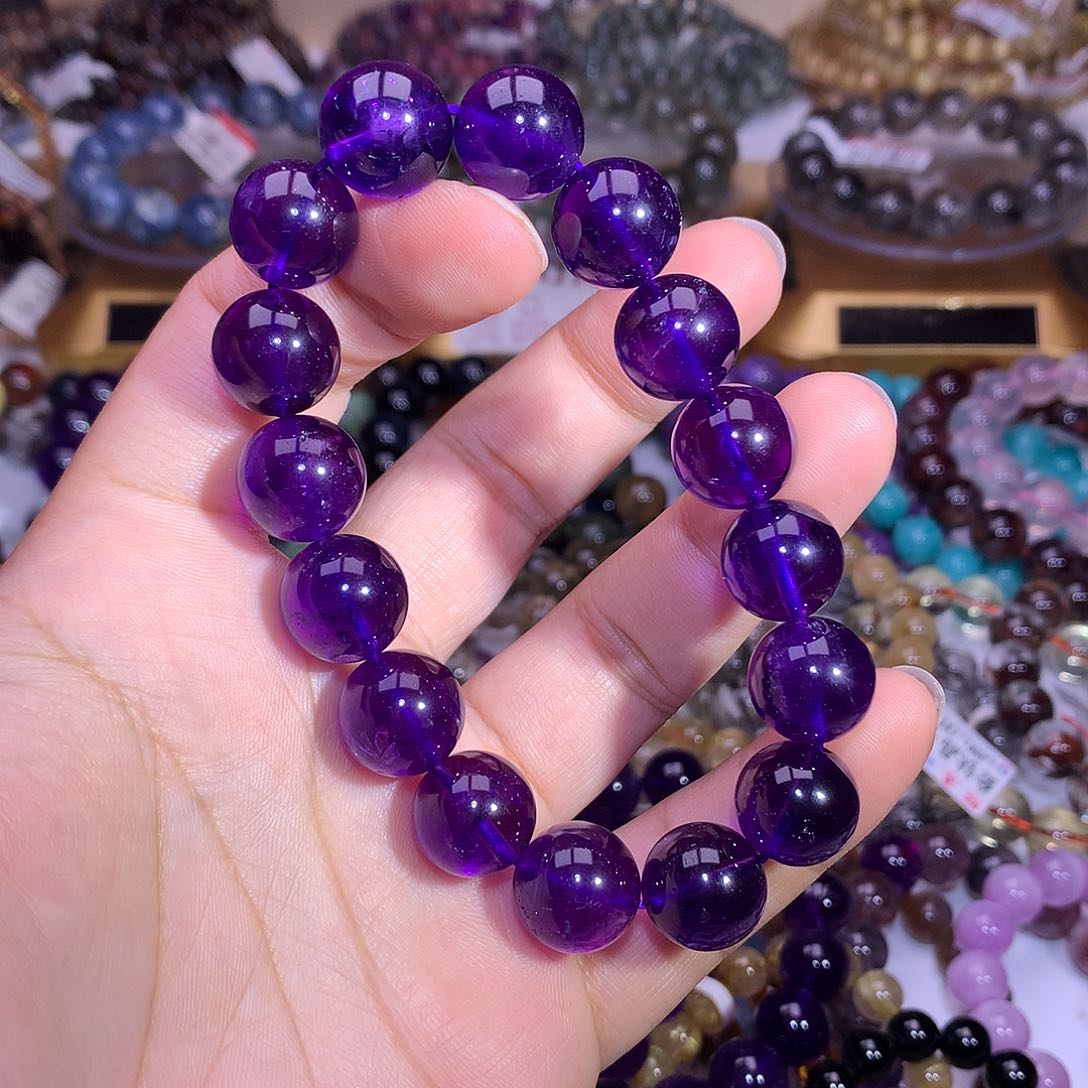 水晶手链未镶嵌13.5mm紫水晶