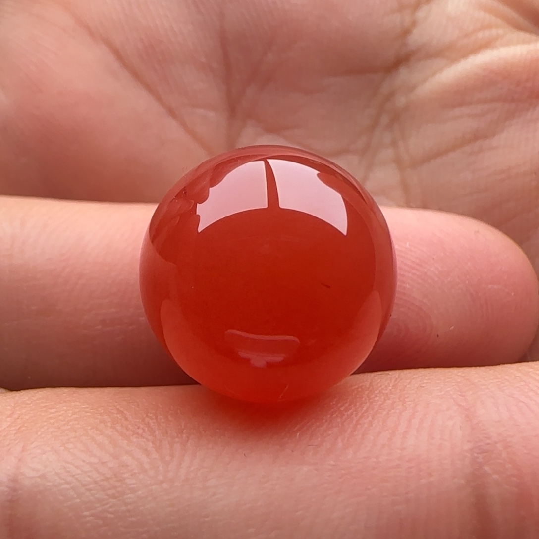 南红玛瑙圆珠13.8未镶嵌沙纹