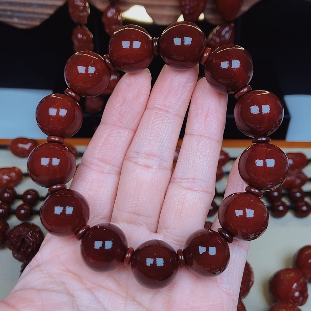 橄榄核吊坠正圆光珠