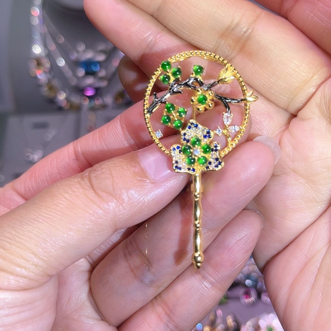 【闪购商品】翡翠吊坠(赠链)银S925镶嵌