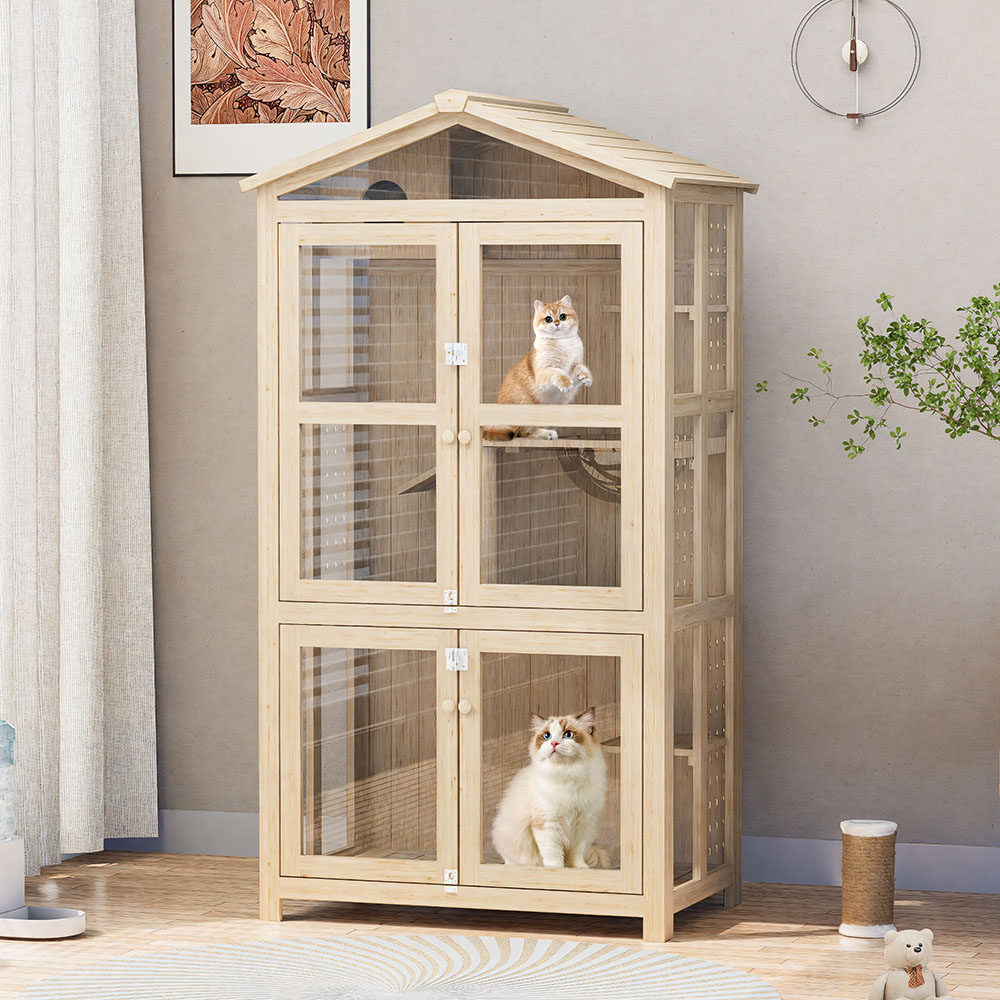 欧式实木猫窝 现代简约猫房子 猫咪休息睡觉屋 宠物用品家具