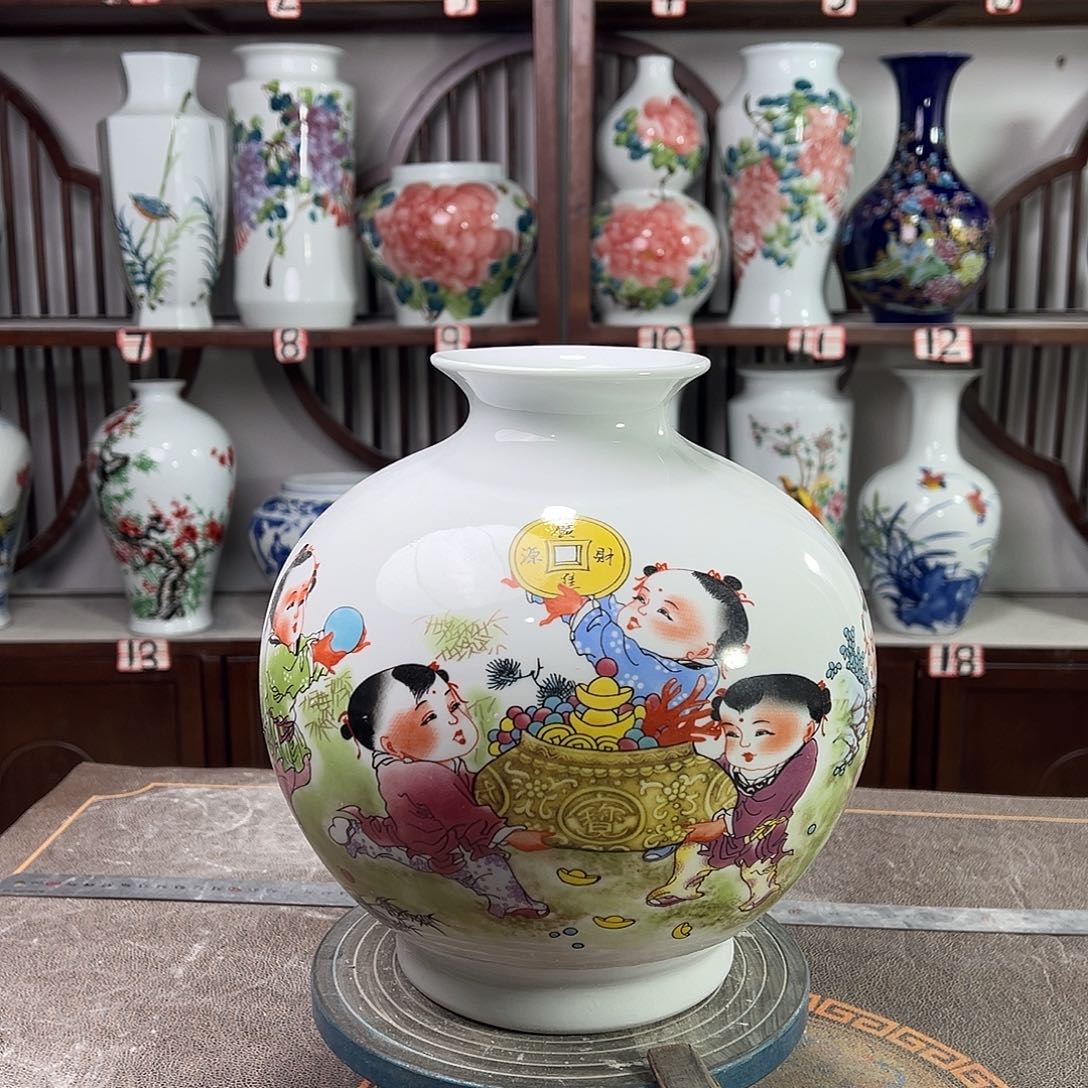 摆件陶景德镇陶瓷石进宝