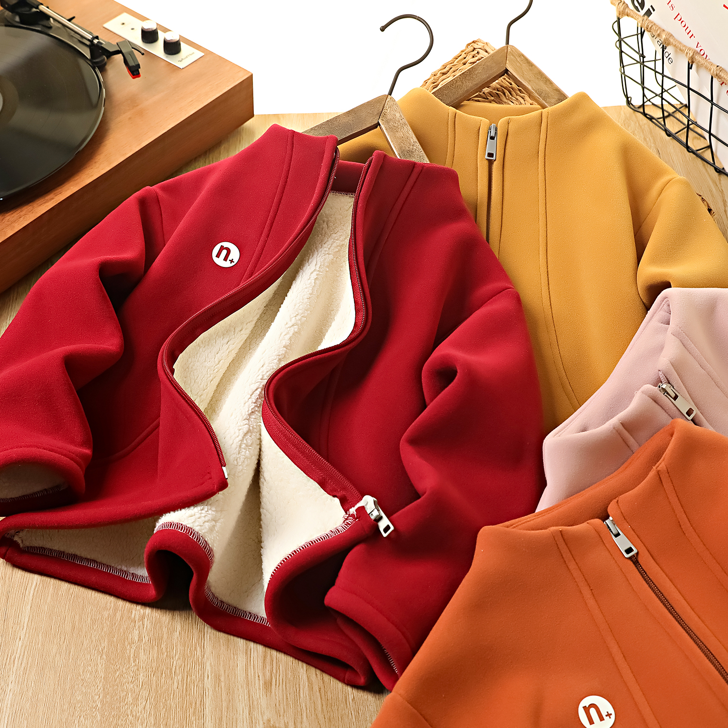 男童加绒外套韩版2025新款冬季洋气女童中大童装立领加厚保暖冬装