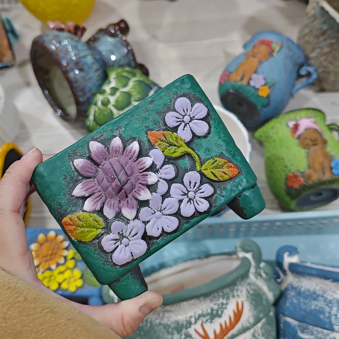 红陶吸水透气的白陶花盆凑满12发货