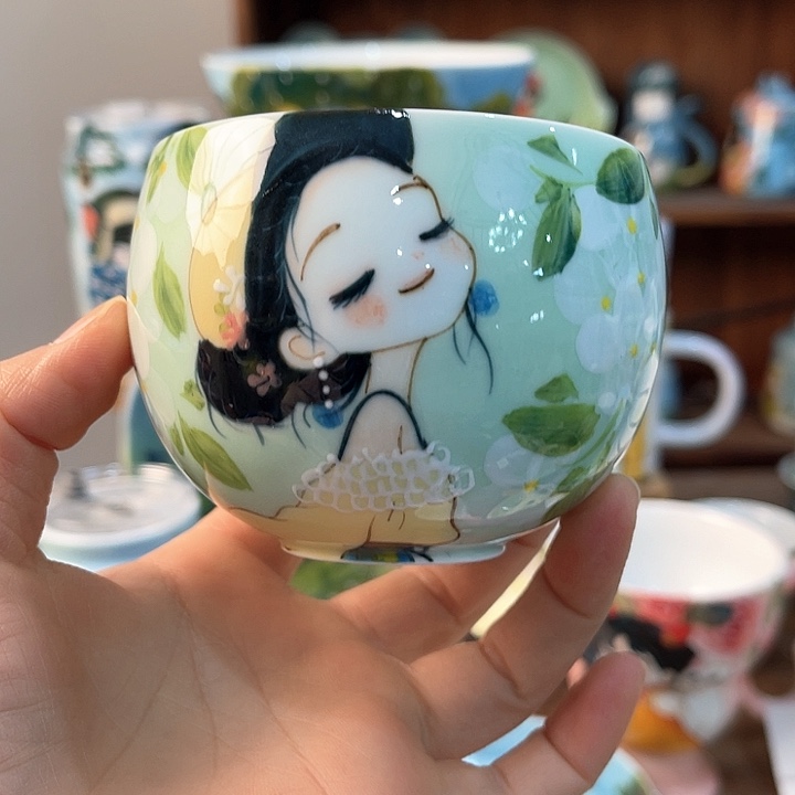 陶景德镇釉下手绘陶瓷 