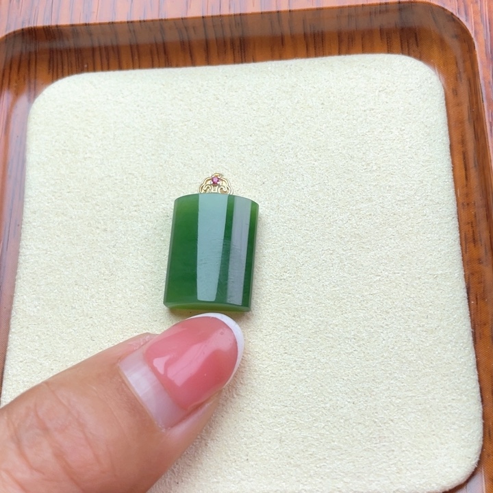 和田玉颈饰银S925镶嵌