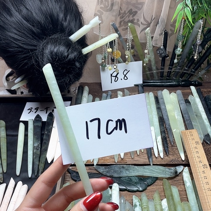 蛇纹石玉发饰合金