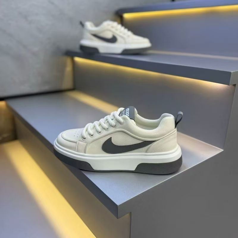 官方品牌男鞋2025秋季新款皮面百搭小白鞋轻奢软底时尚休闲运动鞋