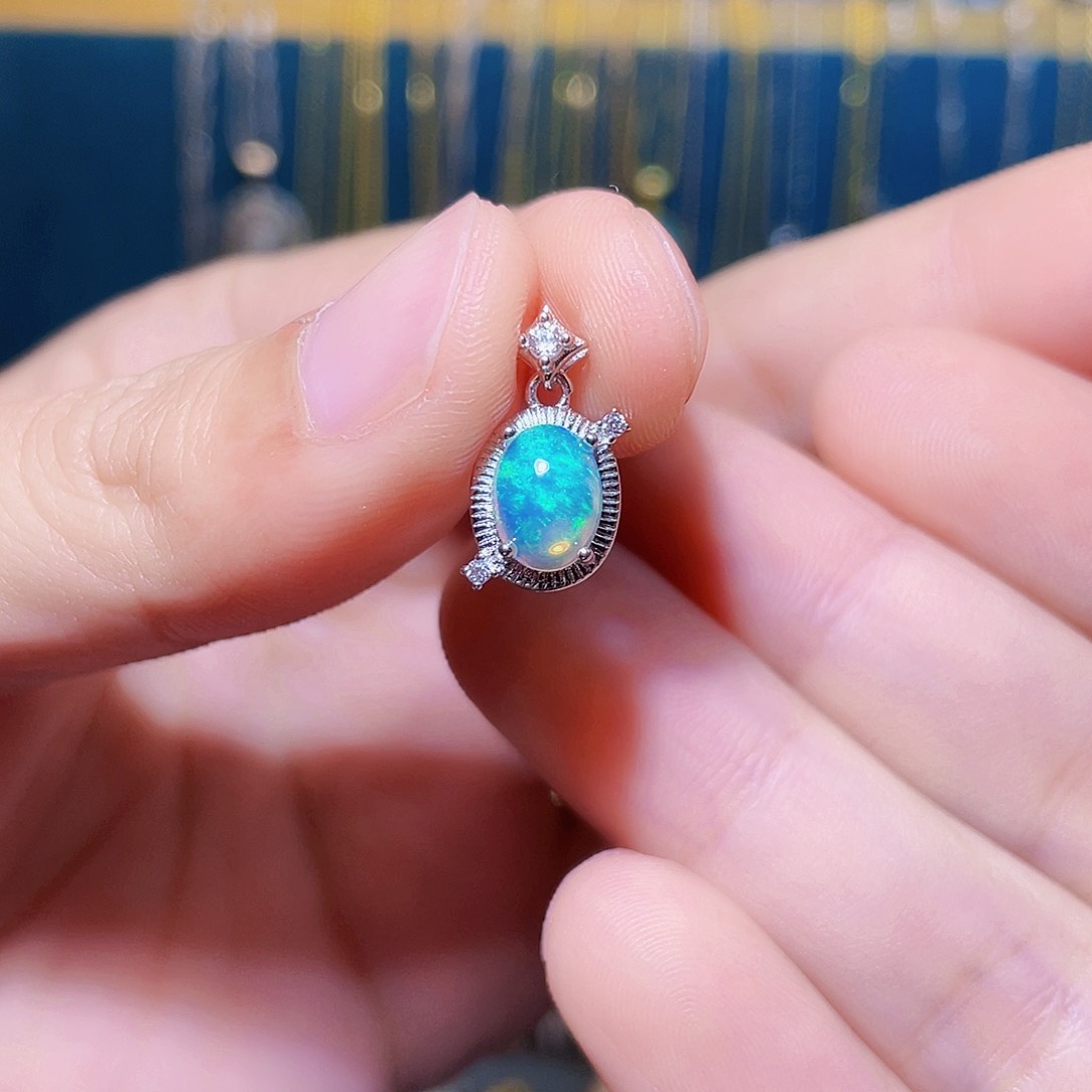 欧泊吊坠）银S925镶嵌