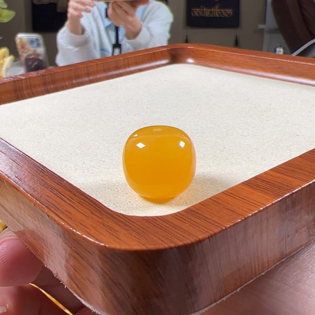 裸石蜜蜡未镶嵌16.4mm焦皮鸡油红浓蜡老型tt