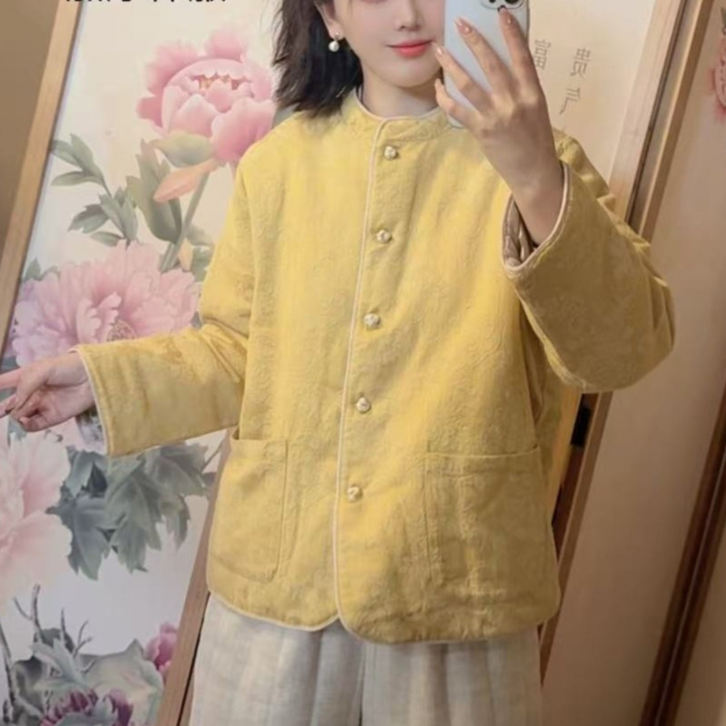 双面双穿加厚棉服外套女2025冬季新款短外套时尚长袖宽松国风棉衣