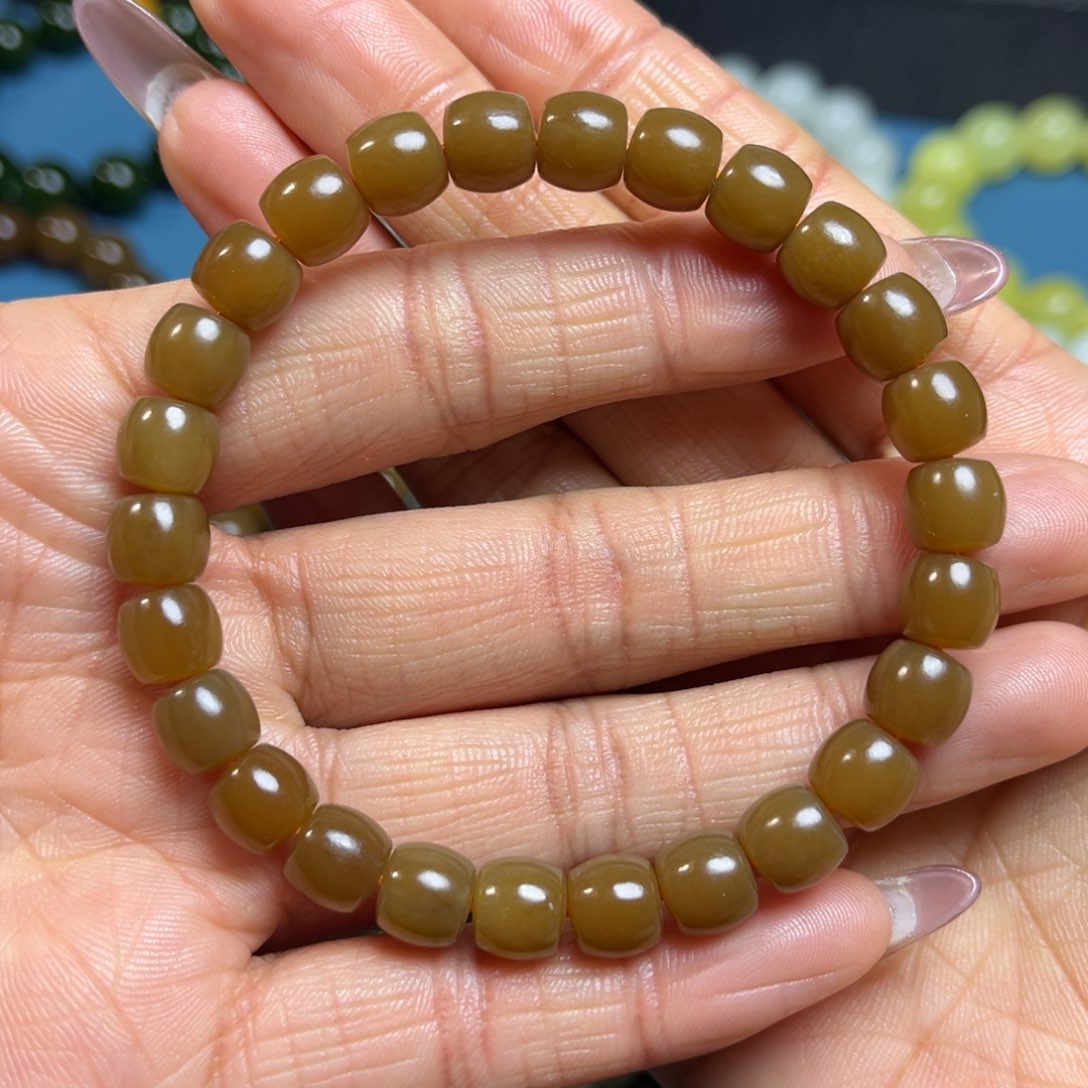 和田玉手串卡8未镶嵌