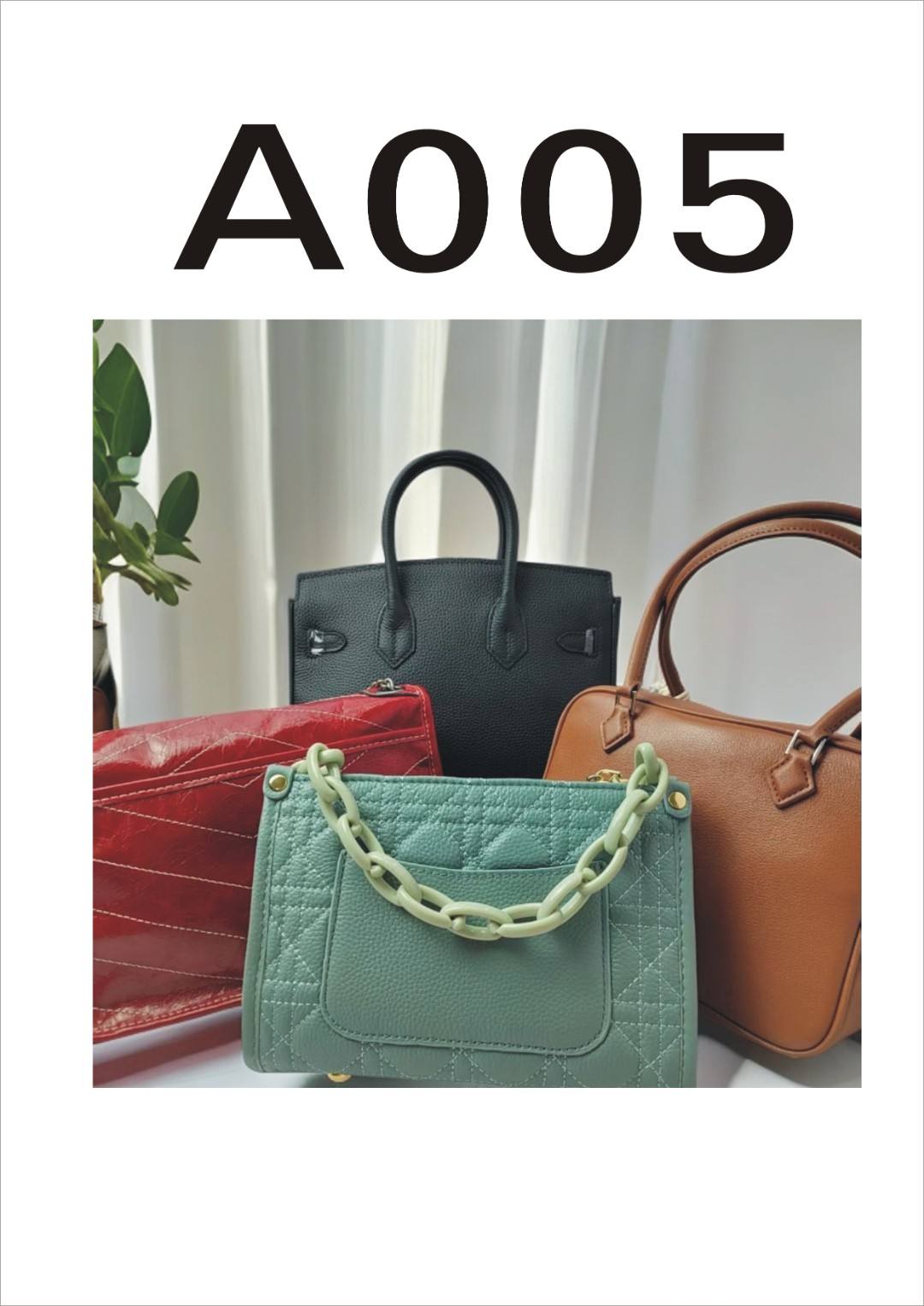 【A005】经典真皮单肩斜挎女包