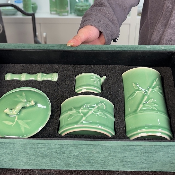 龙泉云间青瓷小米茶器