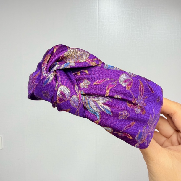 新品上新发箍100%桑蚕丝带织金宋锦手工新中式复古打结发箍发夹