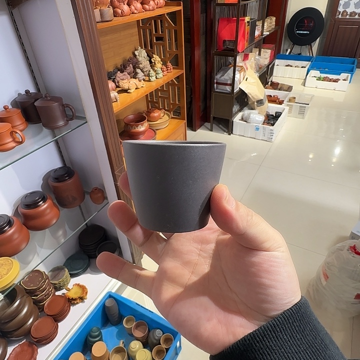 紫砂茶壶天青杯子