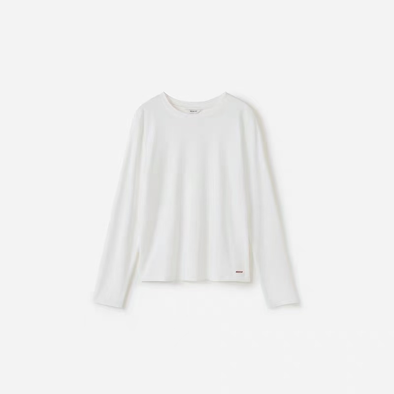 正肩圆领休闲长袖上衣2509